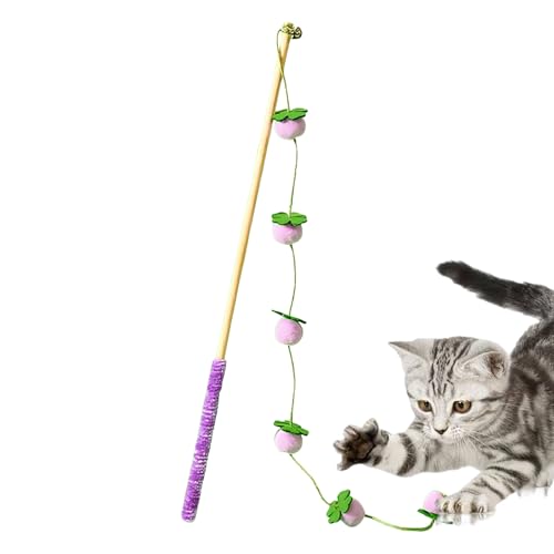  Für Frucht Design Schnur rutschfestem Griff Spielangel Für Aus Holz Für das Spielen in Innenräumen für Kätzchen Vogel   Maus Motiven gegen Langeweile