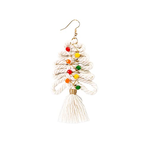 Weihnachtsohrringe für Frauen Weihnachtsohrstecker Weihnachtsbäume Glocken Schneeflocken für Mädchen Thanksgiving Weihnachten Urlaub Eckig White One Size