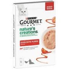 Purina Gourmet Nature s Creations Puree Snack Katze mit Ochse und Tomate 5 Beutel 10 g