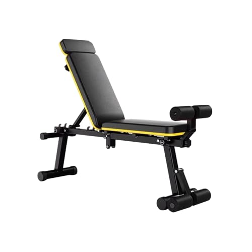 Verstellbare Hantelbank klappbare Gewichtsbank for Ganzkörpertraining 400 kg Tragkraft Heimfitnessgerät for Krafttraining Yellow