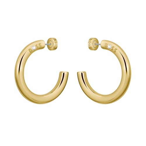 BOSS Jewelry Gliederhalskette Gliederarmband und Creolen für Damen Kollektion LIVE STATEMENT aus Gelbgoldene Edelstahl
