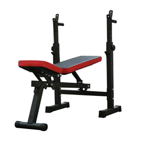 OWOHYG Gewichtheberbett Bank Heim Fitnessgerät 250kg maximale Belastung verstellbare Kniebeugen Power Stand für Heim Fitness Krafttrainingsgeräte schwarz