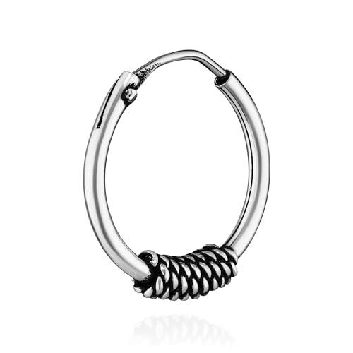 NKlaus Einzel 925 STERLING SILBER Keltische Celtic Gothic Creole 12mm 7286