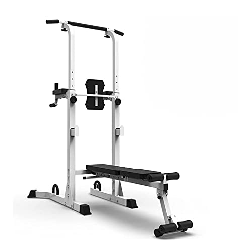 CCKUYT Gym Tower Rack Multifunktionale Fitnessstation Indoor Reckstange Klimmzüge Home Gewichtheben Bankdrücken Hantelbank Training Fitness