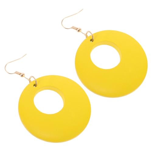 BESPORTBLE Retro Holz Ohrringe Leicht Geometrische Tropfen Hängeohrringe Damen Vintage Creolen Partyschmuck