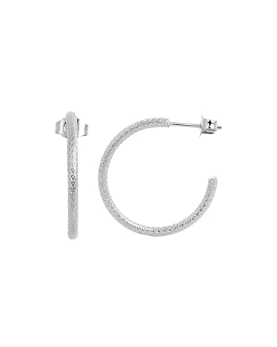 Akzent Wasserfeste Edelstahl Ohrringe Creolen Damen in Silber 100% Wasserfest Hautverträglich Halbcreole 2
