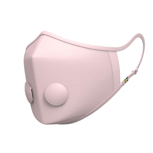 Airinum Urban Air Mask 2.0   Anpassbare Atemschutzmaske Filter Elatischer Ohrenhalterung Kopfband. Wiederverwendbare Maske für Stadt Reisen Fahrradfahren XS Pearl Pink