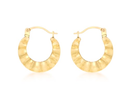 CARISSIMA Damen-Creolen 9 Karat 375 Gelbgold Satin und Polished 1.53.3809