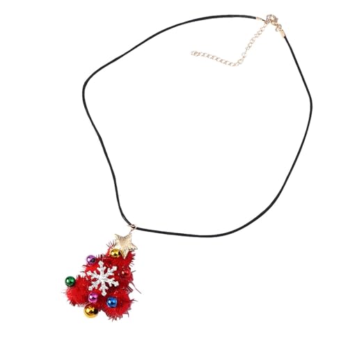 Clip-On-Ohrringe für Mädchen und Halskette mit Baum Schneemann und Glocken-Design Weihnachtsbaum-Glocken-Ohrringe Weihnachten kreative Urlaubsohrringe Schmuck Creolen Damen-Ohrstecker