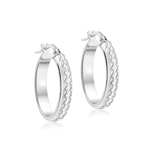 Tuscany Damen-Creolen 9 Karat 375 Weißgold 5.52.9419