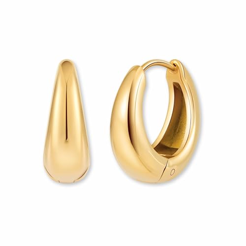  Elegante Kreolen in 18K Goldene Mini Hoop 18 mm   Wasserfest