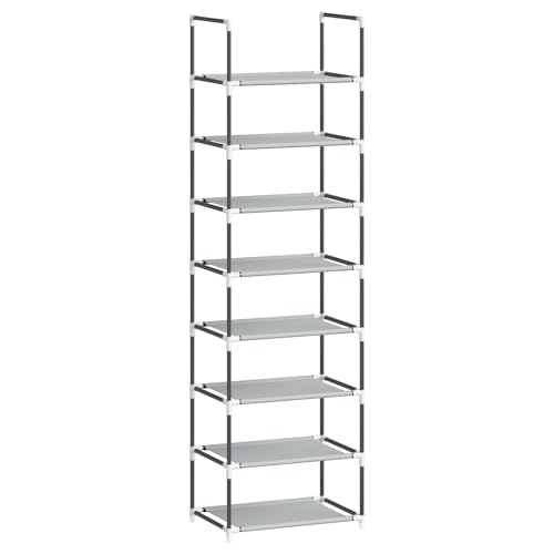 WOLTU Schuhregal Schuhablage Schuhständer Steckregal XXL 8 Schichte Stoffregal Schuhschrank für 24 Paar Schuhe Grau 60x29x140 cm
