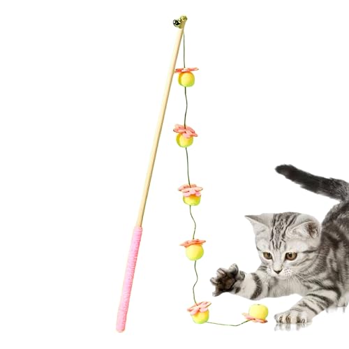 Generisch Katzenangel - Interaktiver Selbstspielstab Mit Fruchtdesign - Interaktiver Katzenspielzeug Stab Für Kätzchenspiel Im Innenbereich Gegen Langeweile Mit Vogel- Fisch- Und Maus-Motiven