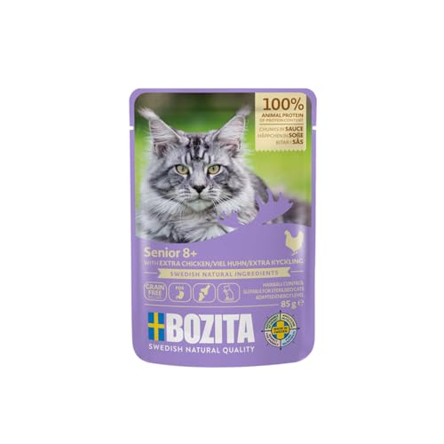  Senior 8 Häppchen Sauce viel Huhn   12x85g Portionsbeutel weizenfreies Futter für   8 5% 4 5% Fettgehalt