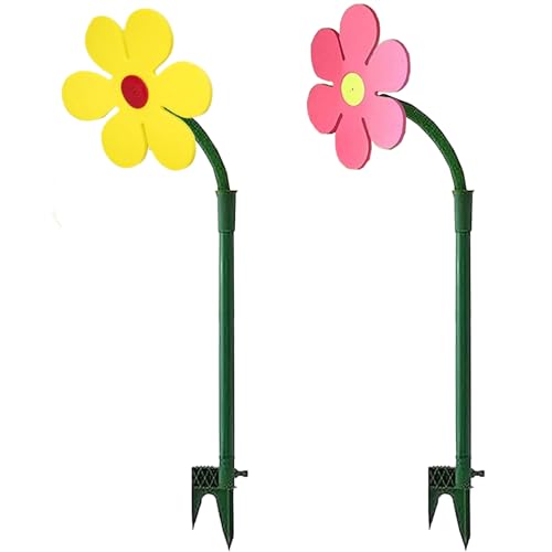 DAGLLGEW Wasserblume für Kinder Rasensprenger 2pcs Sonnenblumen Spritzblume 360 rotierende Gartensprinkler Breite Abdeckung Dancing Daisy Blumes bewegende Blumensprinkler