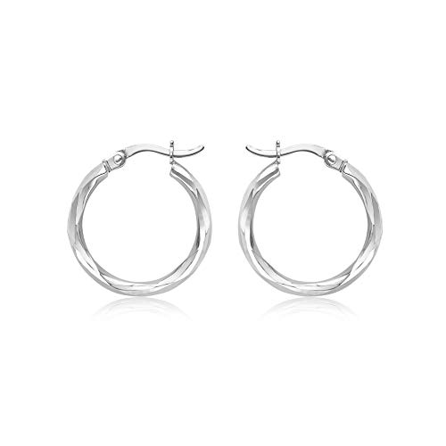  Damenohrring aus Weißgold mit 9 ct mit Diamantschliff Facetten 18 5