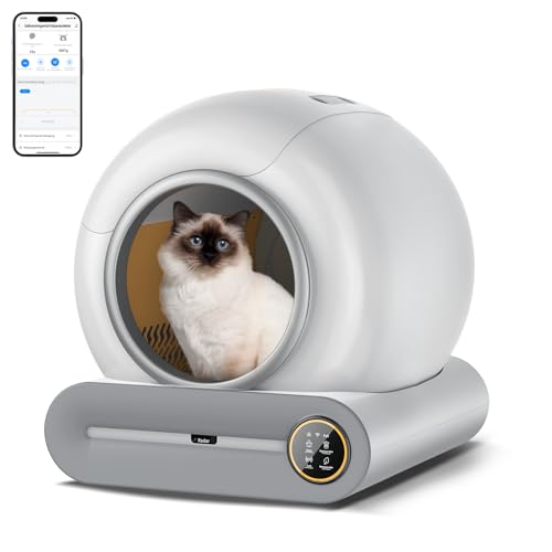 Katzenklo Selbstreinigend Katzentoilette Elektrische 68L Automatisches Katzenklo Groß XXL Niedriger Einstieg mit APP-Steuerung Elektrisches Katzenklo für 2 Katzen Cat Selbstreinigendes Katzenklo