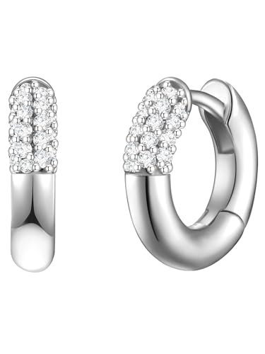 Glanzstücke München Damen 925   Sterling Silber rhodiniert Zirkonia weiß Silberohrcreolen