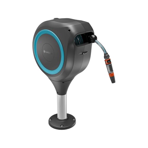 Enrolador de Mangueira Autom tico Gardena Terrace Rollup S 15m Azul