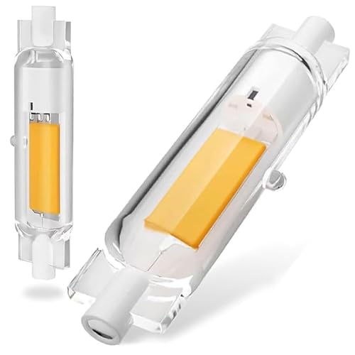 R7s Led 78mm Dimmbar Warmweiß 2700K 2000LM 15W 16W 18W 20W 22W 24W R7s 78mm Led Glasröhre Glühbirne Ersatz für 150W 180W 200W 220W 240W Halogen Leuchtmittel Kein Flackern 360-Grad-Licht 2er Pack