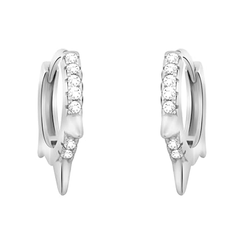 SOFIA MILANI - Damen Ohrringe 925 Silber - mit Zirkonia Steinen - Spitzen Creole - E2696