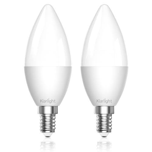 Klarlight LED E14 Kerzenlampen 5W Warmweiß E14 Energiesparlampe 60Watt entspricht Nitch e14 LED Kerzenlampe 450LM 2700K Warmweiss Kerzenform LED Birne 2 Stück