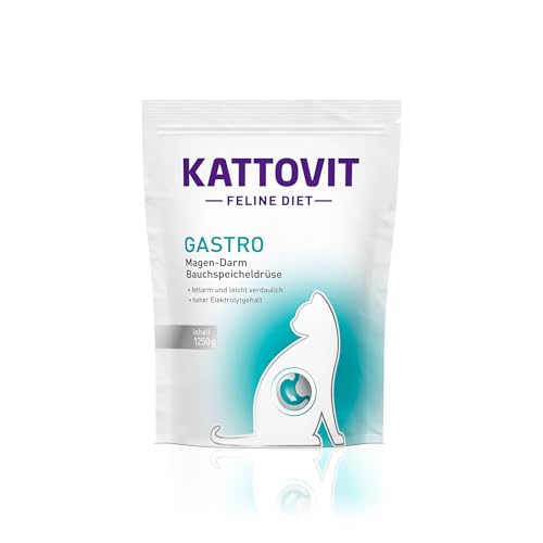 KATTOVIT   Gastro Trockenfutter für Trockenfutter zur Unterstützung des Magen Darm Systems Diätfutter als Alleinfuttermittel für ausgewachsene 1.250 g