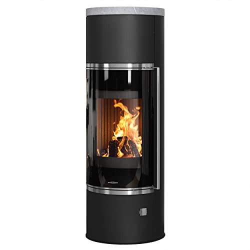 Oranier 5897 22 Arena W 2.0 Kaminofen Stahl Schwarz mit Abdeckplatte Speckstein A