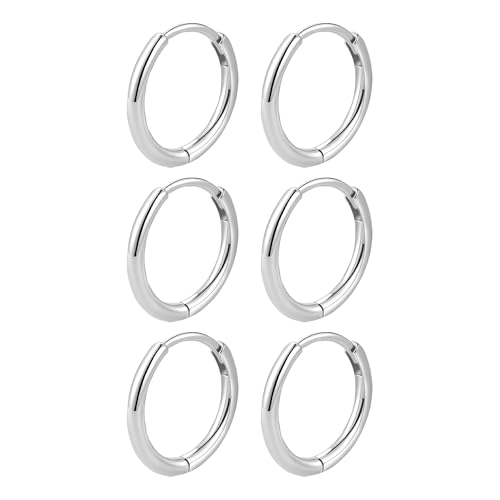 Mochity 3 7 Paare für 316L 14K Vergoldeter Hypoallergen 3 Paare 10mm