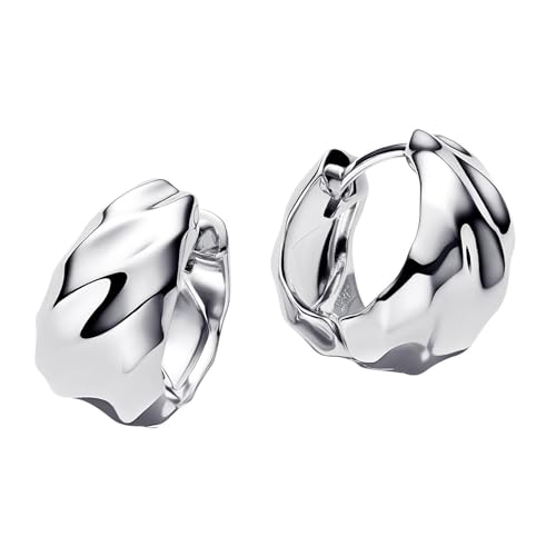 Pandora Essence Kleine Gewellte Creolen-Ohrringe aus Sterling Silber 293874C00