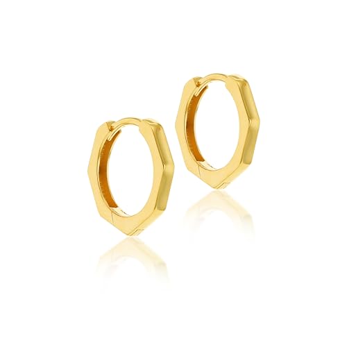 Carissima Gold Damen Creolen 9 Karat 375 Gelbgold 12 5 mm x 2 mm Sechseck