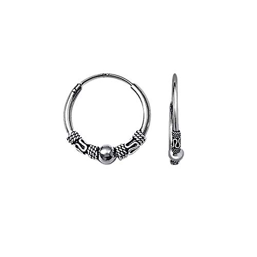 NKlaus Silber Paar 925er Sterlingsilber Ohrringe Keltische Creolen Gothic Celtic Ohrpiercing 20mm 5048