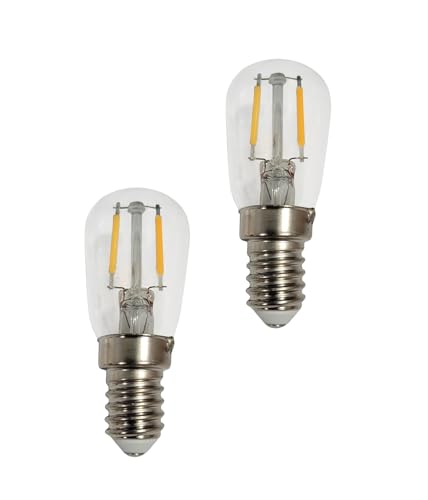 Provance 2 x Kühlschranklampe LED E14 Fassung 1 3 Watt 1 3W Ersatz für 15 W Halogenlampen Warmweiß 2700k