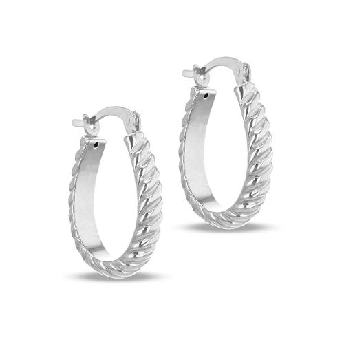 Amazon Essentials Creolen aus Sterlingsilber oval gedreht