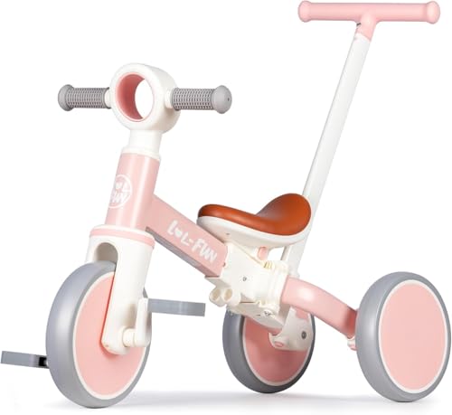 LOL FUN 5 in 1 Laufrad Laufräder Kinderdreirad Lauffahrrad für Kinder 1 Jahre Jungen Mädchen Geschenk