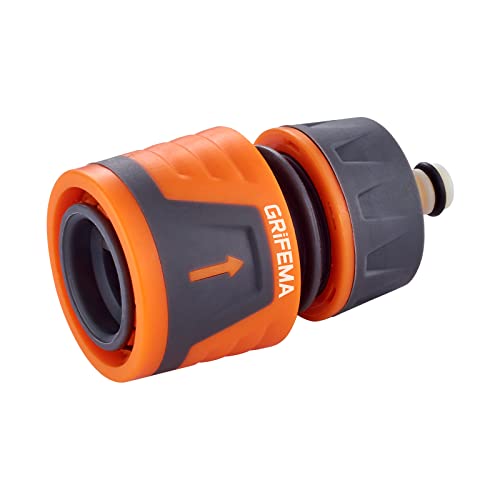 GRIFEMA GE1202 Garten Wasserstop 13 1 2 und 15 5 8 Steckverbinder Aquastop Rutschfestem Gewindegriff Kann Wasser Schnell Stoppen Orange