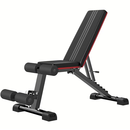 Dskeuzeew Verstellbare Klappbar Schrägbank 8 Fach Verstellbarer Rückenlehne fitness bank für Ganzkörper workout 880lbs Gewichtskapazität