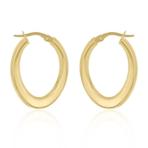 Carissima Gold 18ct Yellow Gold Oval Twist Creole Earrings