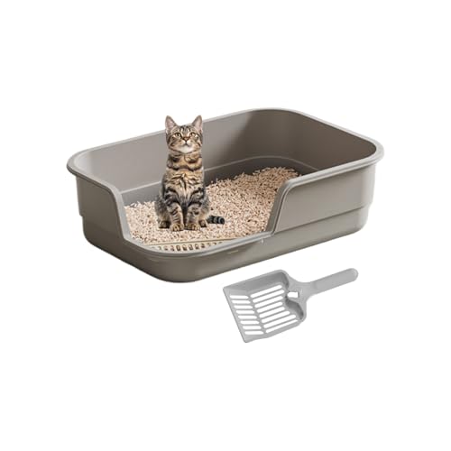 Katzentoilette groß leicht zu reinigen mit Schaufel Multi-Katzentoilette Geruchskontrolle im Innenbereich Anti-Spritz-Design geeignet für Haushalt Büro Wohnheim Apartment Hotel Bauernhaus