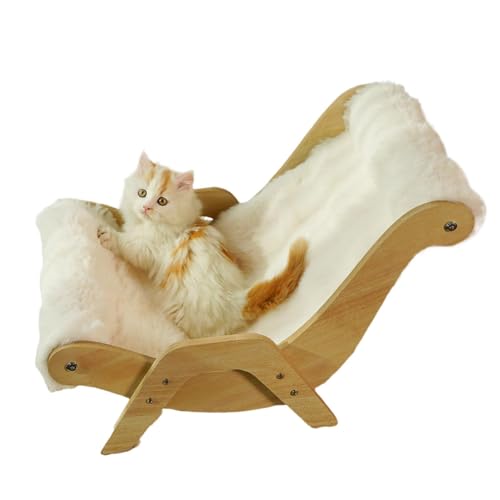 Felliges Katzen-Sofa Plüsch-Katzencouch luxuriös weich beruhigendes Kätzchen-Sofa für kleine Hunde und Katzen Haustierhöhle für den Innenbereich mit Holzrahmen 37 x 50 x 37 cm