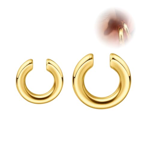 JEYORZY Ear Cuff für Damen Fake Piercing Ohrmanschette Ohrringe Gold Clip Ohrklemme silber Gold Funkelnde RundeHuggie Ohrringe Ohne Ohrloch Hypoallergen Klein Creolen