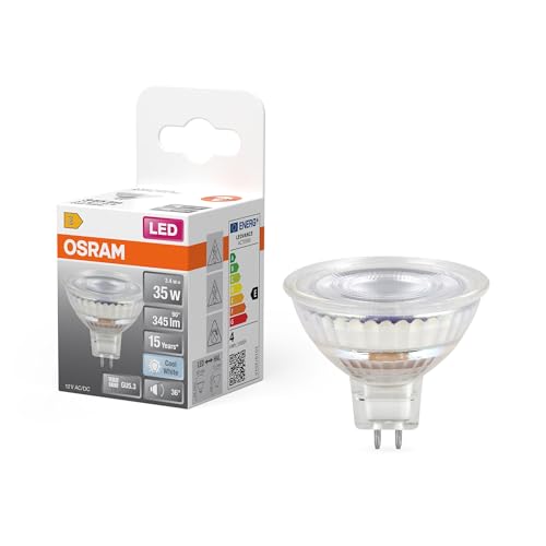 Osram LED-Spot Reflektor Star MR16 35 4000 K neutralweiß 3 4 W GU5.3 36 345 lm 15.000h Niedervolt für Spotbeleuchtung Vitrinen