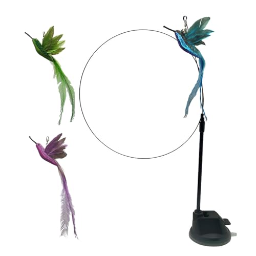 Generisch Katzenangel Katzenspielzeug Angel - 3 Teile Trainingsspielzeug Mit Saugnapf Gegen Langeweile Und Stress Zur Bewegung Und Sprungübungen