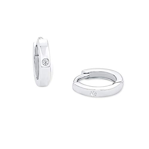 Amor Creolen 925 Sterling Damen Ohrschmuck mit Zirkonia synth. 1 cm Kommt in Schmuck Geschenk Box 9058112