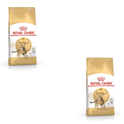 ROYAL CANIN Bengal Adult Doppelpack 2 x 400 g Alleinfuttermittel für Katzen Speziell für ausgewachsene Bengalkatzen Ab dem 12. Monat Trockennahrung für Bengal-Katzen