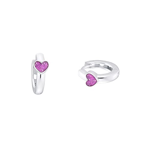 Prinzessin Lillifee Creolen 925 Sterling Mädchen Kinder Ohrschmuck 1 2 cm Herz Kommt in Geschenk Box 2036442