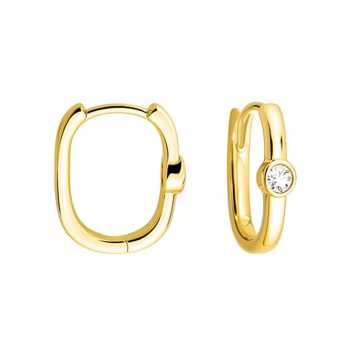 SOFIA MILANI - Damen Ohrringe 925 Silber - vergoldet golden - Zirkonia Creole - E2632