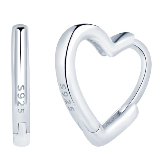 Yumilok Herz From Ohrringe Damen Creolen Ohrstecker Silber 925 Damen Ohrstecker für Frauen Mädchen