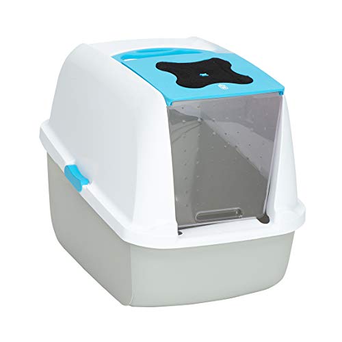 Catit 50701 Katzentoilette Abdeckung 57x 46.5x 39 cm wei grau blau large