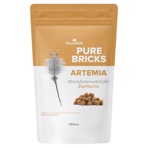 NatureHolic Pure Cubes Gefriergetrocknete Würfel für Zierfische Garnelen Krebse Krabben Asseln Proteinreiches Naturfutter Astaxanthin Chitin